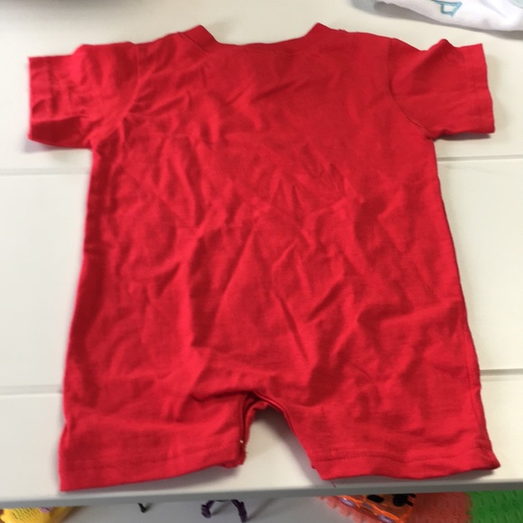 Red Romper with Luke Paw Prints - Picture 4 of 5